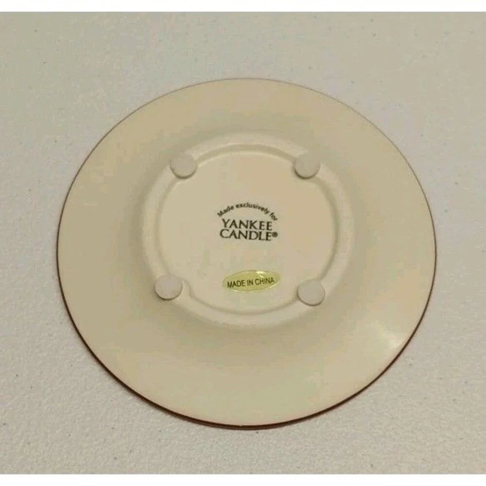 Yankee Candle Small Jar Ceramic Shade & Plate Patchwork Fall Pumpkin Leaf